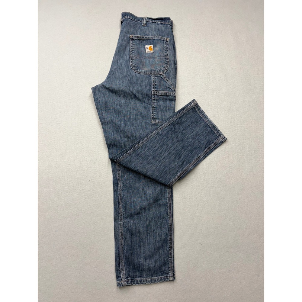 Carhartt FR Carpenter Jeans Mens 33x29 Blue Flame Resistant Work Pants EV06
